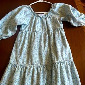 Little English Girls Blue Floral Dress